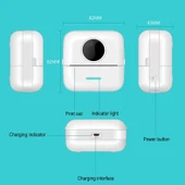 Mini Öğrenci Hatalı Soru Bluetooth Termal Yazıcı Beyaz - 3