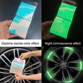 20 Parça Araba Gökkuşağı Jant Reflektörlü Lastik Işıklı Uyarı Süsü Saf Renk - 6