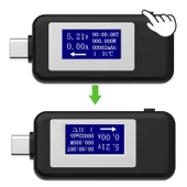 KEWEISI Çok Fonksiyonlu Type-C USB-C Dijital Voltmetre Ampermetre Beyaz - 5
