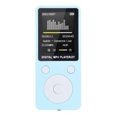 Taşınabilir MP4 Kayıpsız Ses Müzik Çalar FM Radyo Kayıtlı Mini Mavi Hafızasız - 1