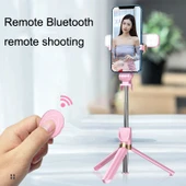 XT06 Canlı Güzellik Bluetooth Tripod Selfie Çubuğu Pembe - 6