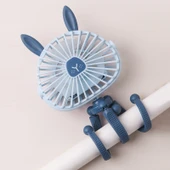 Mini Ahtapot Gece Lambası Fan USB Şarjlı Taşınabilir Bebek Arabası İçin Sevimli Çocuk Vantilatörü - 1