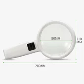 Eldivenli LED Işıklı 110mm 30 Kat Çift Lens Büyüteç - 2