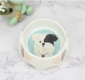 Bobo Melamin Kaymaz Taban Yüz Baskılı Köpek Mama Kabı 550 ml - 1