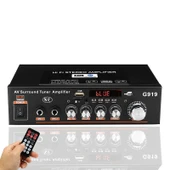G919 Akıllı Dijital Güç Amplifikatörü Bluetooth USB SD FM Destekli Mini Güç Amplifikatörü EU Priz - 8