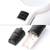 Eldivenli 95mm 10 Kat Büyütmeli LED Işıklı El Tipi Büyüteç - 7