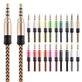 3.5mm Erkek Erkek Araba Stereo Altın Kaplama AUX Ses Kablosu 1.5 Metre Siyah - 2