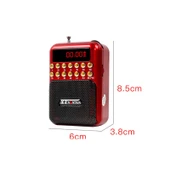 Taşınabilir Şarjlı FM Radyo Alıcısı Hoparlör Kırmızı USB TF Kart Destekli MP3 Çalar - 7