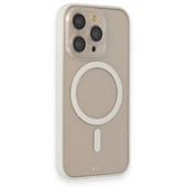 İPhone 15 Pro Uyumlu Beyaz Magsafe Özellikli Gora Kılıf - 1