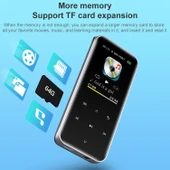 M22 Taşınabilir Bluetooth Dokunmatik Ekran MP3 Çalar Kayıt Cihazı E-Kitap 4GB Siyah - 11