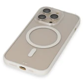 İPhone 15 Pro Uyumlu Beyaz Magsafe Özellikli Gora Kılıf - 3