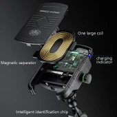 M9 Motosiklet Kablosuz Şarjlı Telefon Tutucu 15W Hızlı Şarj Siyah - 6