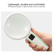 Eldivenli 95mm 10 Kat Büyütmeli LED Işıklı El Tipi Büyüteç - 6