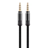 3.5mm Erkek Erkek Araba Stereo Altın Kaplama AUX Ses Kablosu 1.5 Metre Siyah - 1