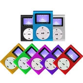 128MB Hafızalı Pembe Mini Metal Lavalier MP3 Müzik Çalar Ekranlı Kulaklık ve Kablo Dahil - 2