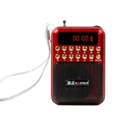 Taşınabilir Şarjlı FM Radyo Alıcısı Hoparlör Kırmızı USB TF Kart Destekli MP3 Çalar - 2