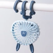 Mini Ahtapot Gece Lambası Fan USB Şarjlı Taşınabilir Bebek Arabası İçin Sevimli Çocuk Vantilatörü - 4