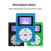 128MB Hafızalı Pembe Mini Metal Lavalier MP3 Müzik Çalar Ekranlı Kulaklık ve Kablo Dahil - 4