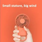 Taşınabilir Mini Cep USB Fan Pembe 7 Renkli Işıklı Şarjlı - 4