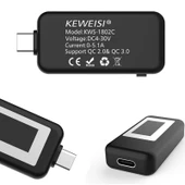 KEWEISI Çok Fonksiyonlu Type-C USB-C Dijital Voltmetre Ampermetre Beyaz - 3