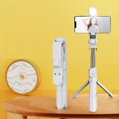 XT02SP Mini Bluetooth Canlı Tripod Selfie Çubuğu Beyaz - 1