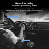 MT04 Araç Bluetooth Adaptörü Type-C ve USB Şarj Cihazı FM Verici HiFi Müzik MP3 Çalar - 3