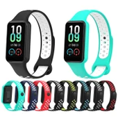 Xiaomi Smart Band 8 Active Çift Renkli Nefes Alabilir Spor Silikon Saat Kayışı Siyah Beyaz - 5