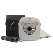 Fujifilm Instax Square SQ20 Uyumlu Siyah PU Deri Kamera Çantası ve Askı - 6