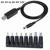 DC 5V den DC 9V 12V USB Voltaj Yükseltici Dönüştürücü Kablo 1A Güç Regülatörü LED Ekranlı - 1