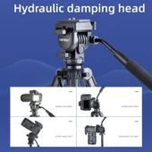 YUNTENG VCT-6006 Profesyonel Hidrolik Başlıklı Alüminyum Tripod - 4