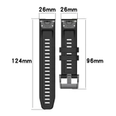 Garmin Enduro 2 Uyumlu 26mm Siyah Beyaz İki Renkli Spor Silikon Saat Kayışı - 8