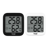 VIT 2'li İç Mekan Dijital Isı ve Nem Ölçer Siyah-Beyaz Termometre KVT17 - 1
