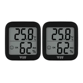 VIT 2'li İç Mekan Dijital Isı ve Nem Ölçer Siyah Termometre BVT17-01 - 1