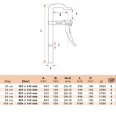 BULUT Hızlı Tip Dövme Çelik İşkence 60 cm 600x140 mm - 3