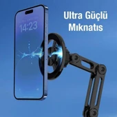 Coofbe Güçlü Metal Magsafe Uyumlu 360 ° Dönebilen Araç İçi Telefon Tutucu Masaüstü Telefon Tutucu Stand thumbnail 9