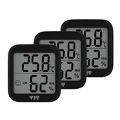 VIT 3'lü İç Mekan Dijital Isı ve Nem Ölçer Siyah Termometre BVT17-02 - 1