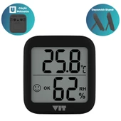 VIT 3'lü İç Mekan Dijital Isı ve Nem Ölçer Siyah Termometre BVT17-02 - 2
