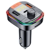 T832 Araç Bluetooth FM Verici Renkli Işık MP3 Çalar Hızlı Şarj QC3.0 - 1