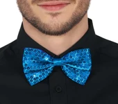 Açık Mavi Turkuaz Payetli Pullu Papyon thumbnail 3