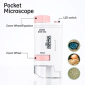 QASUL Mini Mikroskop LED Işık ile Gözlem Öğrenme için Yüksek Çözünürlüklü Çocuk Mikroskop - 2