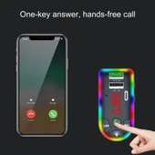 F7 Araç MP3 Çalar 12V Renkli Nefes Alan Işık QC3.1 Kablosuz Çift Port Hızlı Şarj PD - 5