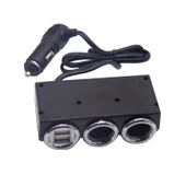 DC 12V 24V Çift USB Çoklu Araç Çakmaklık Çoğaltıcı Adaptör 2 Soketli - 4