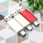 16GB 3 in 1 USB C Tipi OTG Flash Bellek Gri - 11