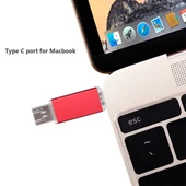 32GB 3 in 1 USB-C Type-C USB 20 OTG Flash Bellek Kirmizi - 7