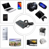 T09 3000W Yüksek Güç Çok Fonksiyonlu 3 Delikli Uluslararası Evrensel Priz 6 USB Akıllı Şarjlı ABD Prizi - 9