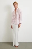 Organze Çizgili Gömlek Pembe thumbnail 2