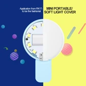 RK17 Mini Taşınabilir Canlı Yayın Güzellik Işığı 3 Kademeli Parlaklık Pembe 9 LED Işık - 9