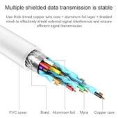 1 Metre USB Erkek - USB C Dişi Adaptör Kablosu Beyaz - 5