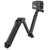 3 Yollu Monopod Tripod ve Tutacak Taşınabilir Sihirli Montaj Selfie Çubuğu GoPro Hero Serisi ve Diğer Aksiyon Kameraları için Uzatma Boyu 20-62cm - 3