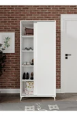 KZNMOB HOME Sürgülü Çok Amaçlı Ayakkabı Dolabı, Ayakkabılık Beyaz - Tamamı 1. Kalite Mdf - 1